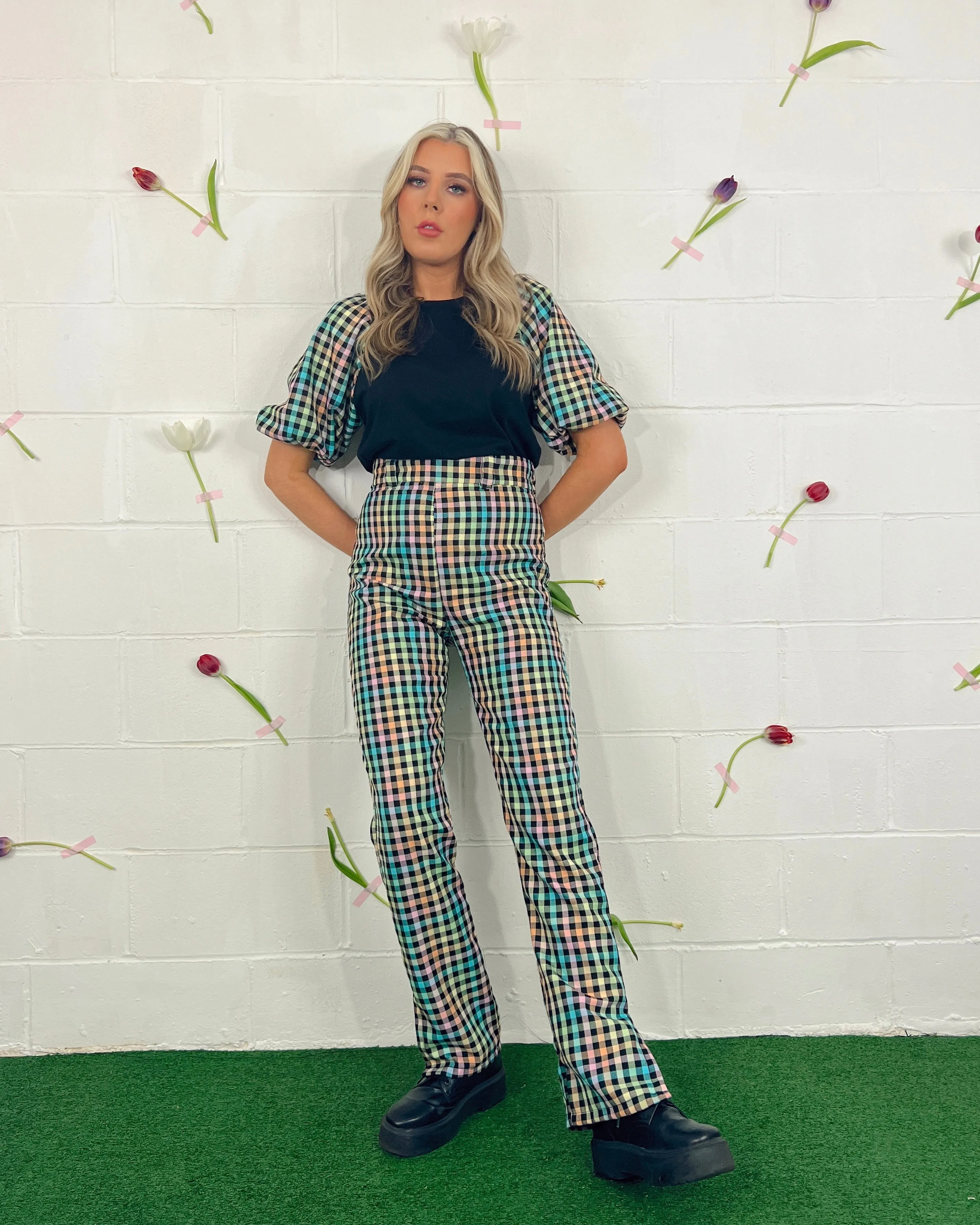 Adult Pastel Tartan Trousers