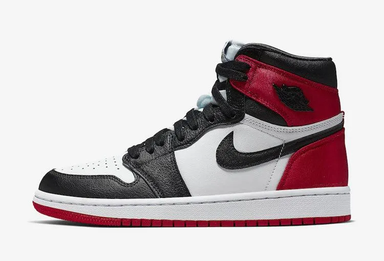 AIR JORDAN 1 RETRO HIGH SATIN " BLACK TOE "