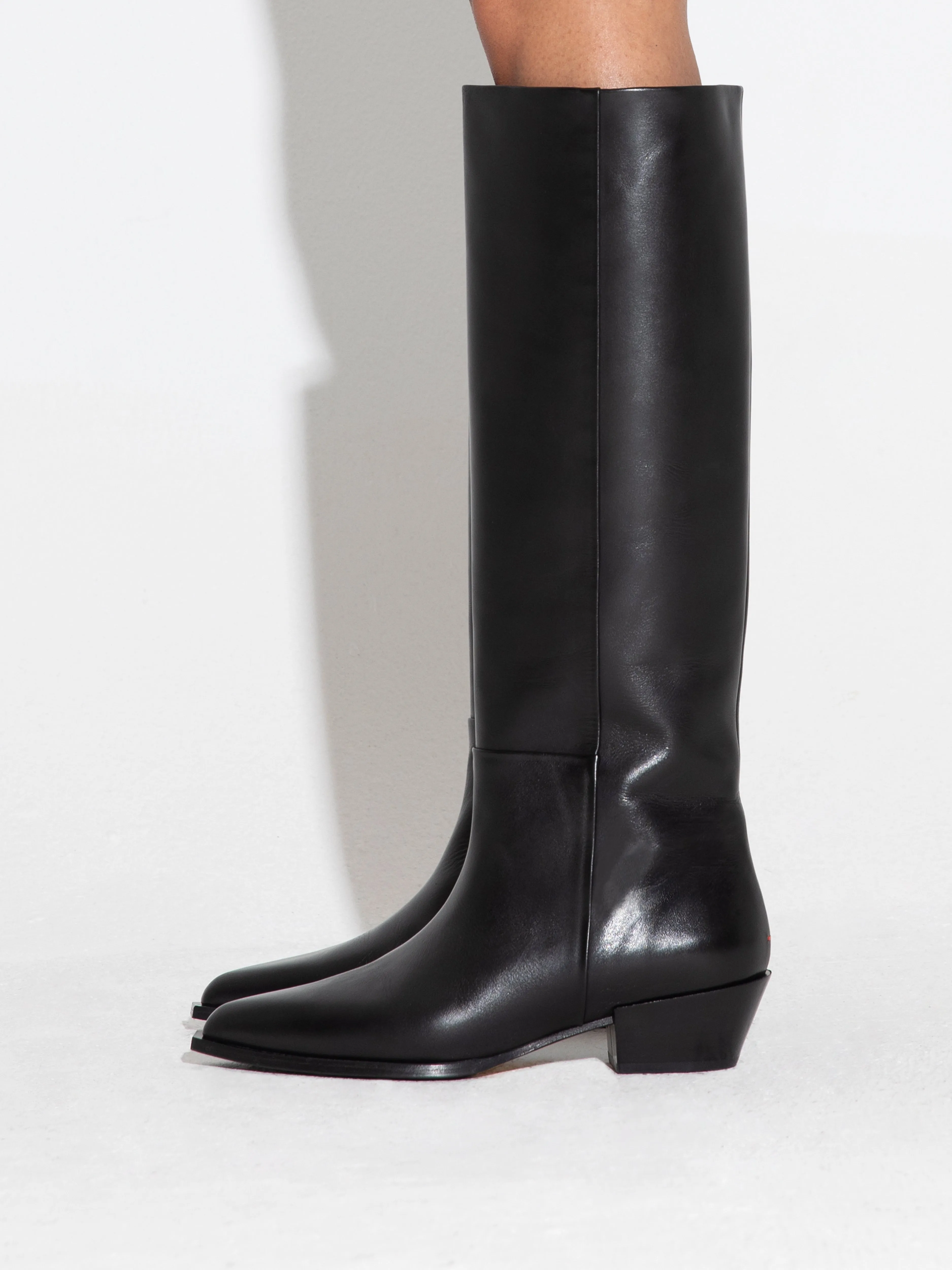 Arla Leather Cowboy Knee-High Boots