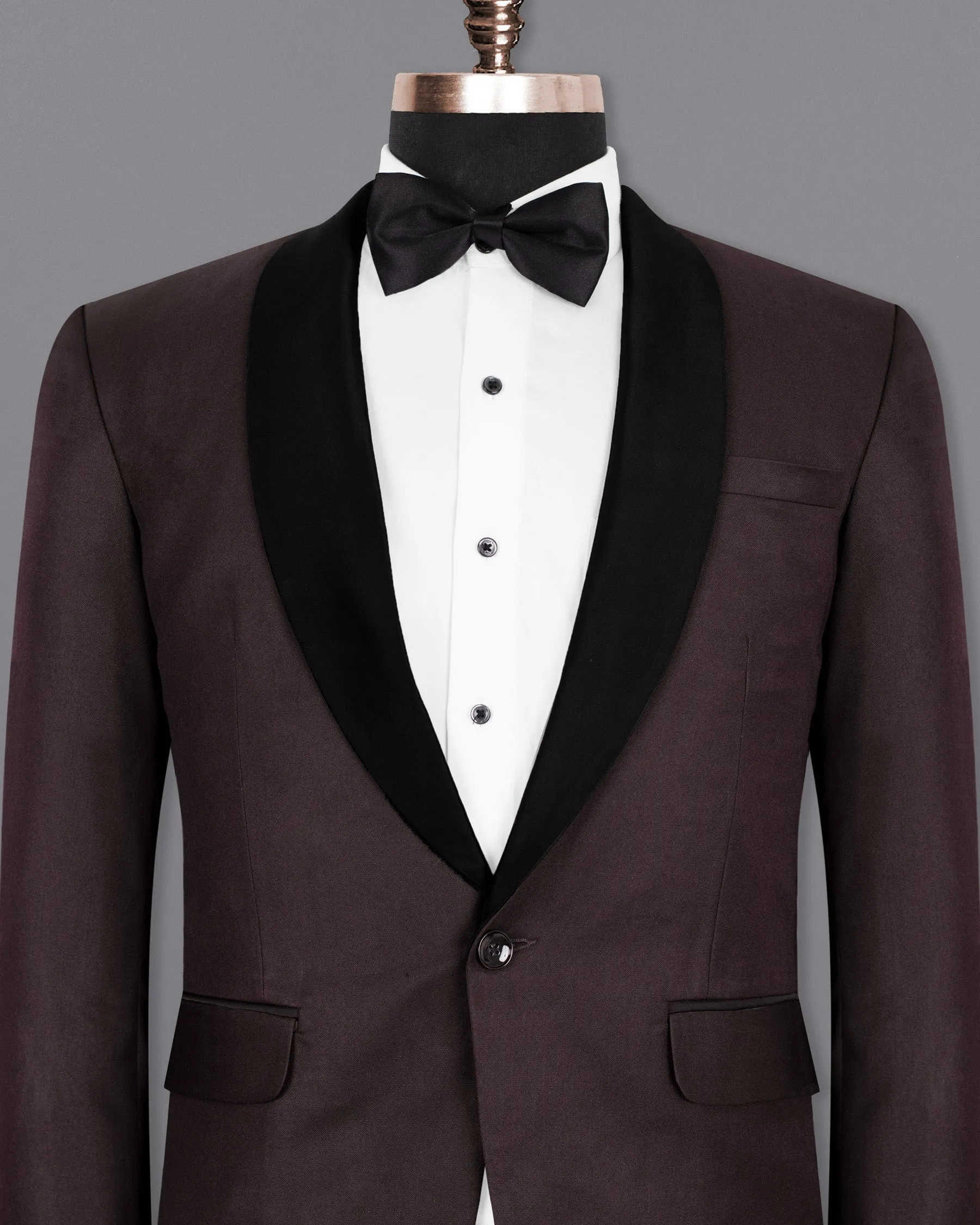 Aubergine Tuxedo Wool Rich Blazer