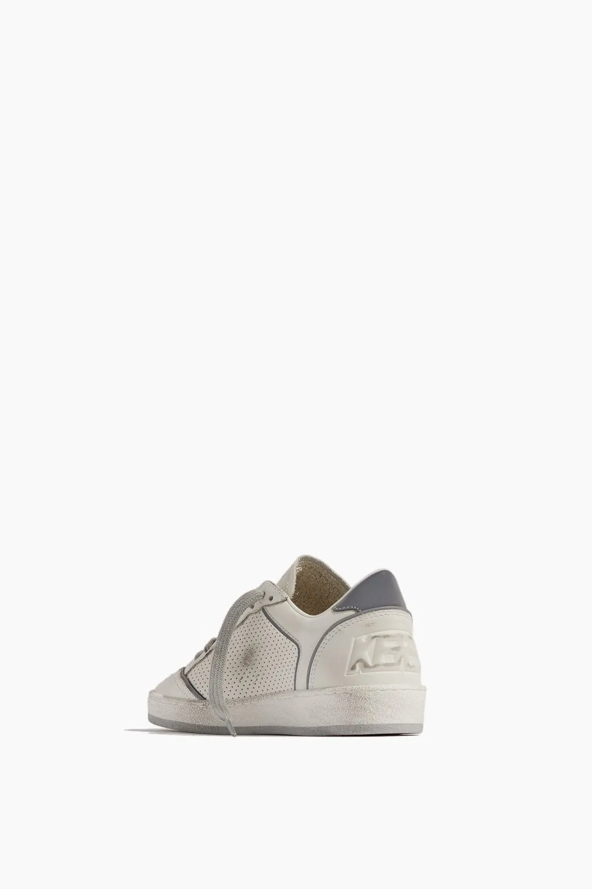 Ball Star Sneaker in White/Silver