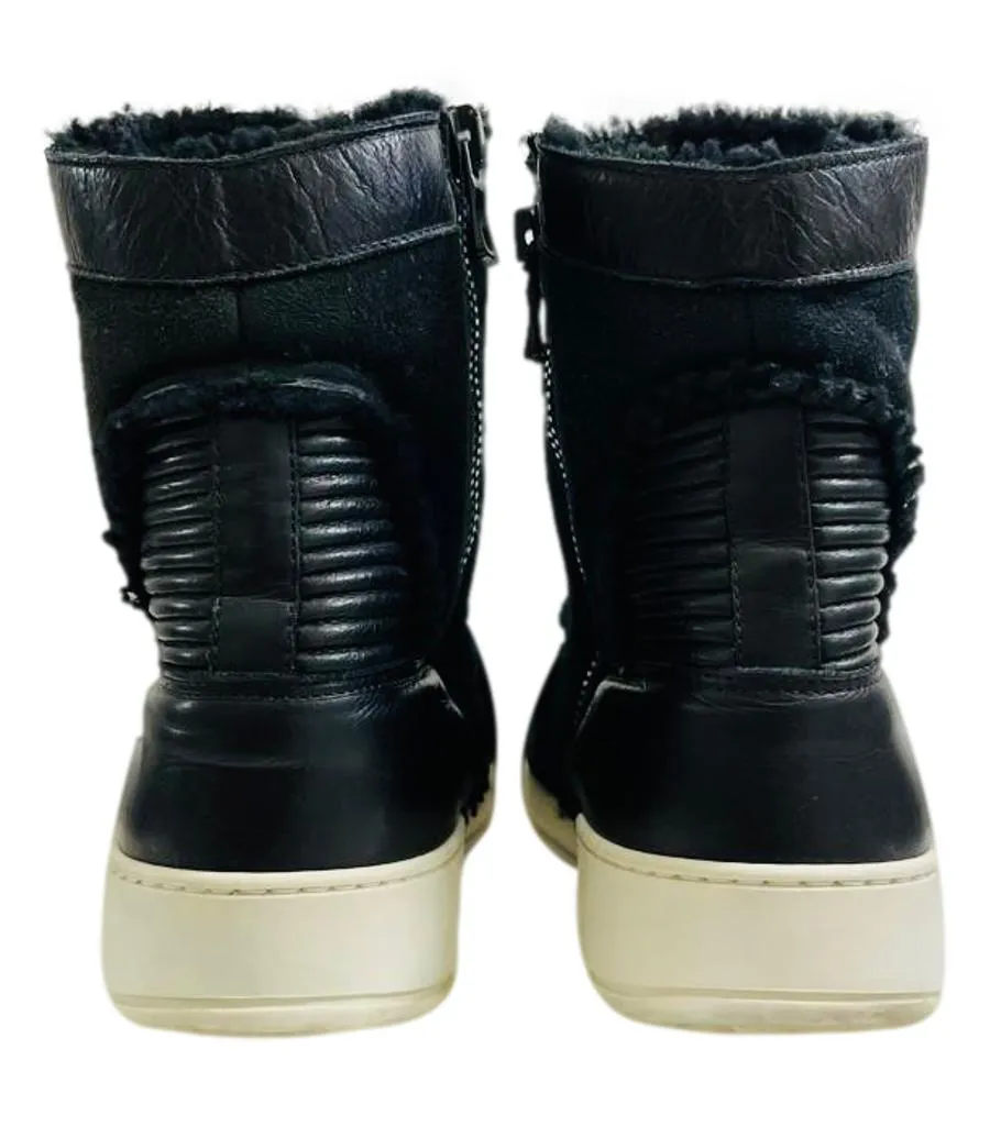 Balmain Suede & Shearling Sneakers. Size 41