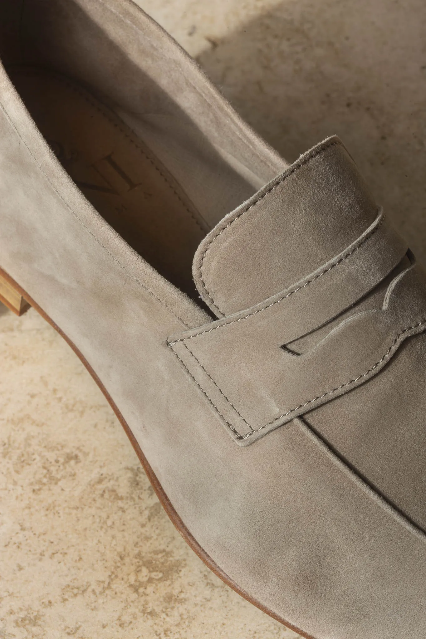 Beige soft penny loafers - Made In Italy