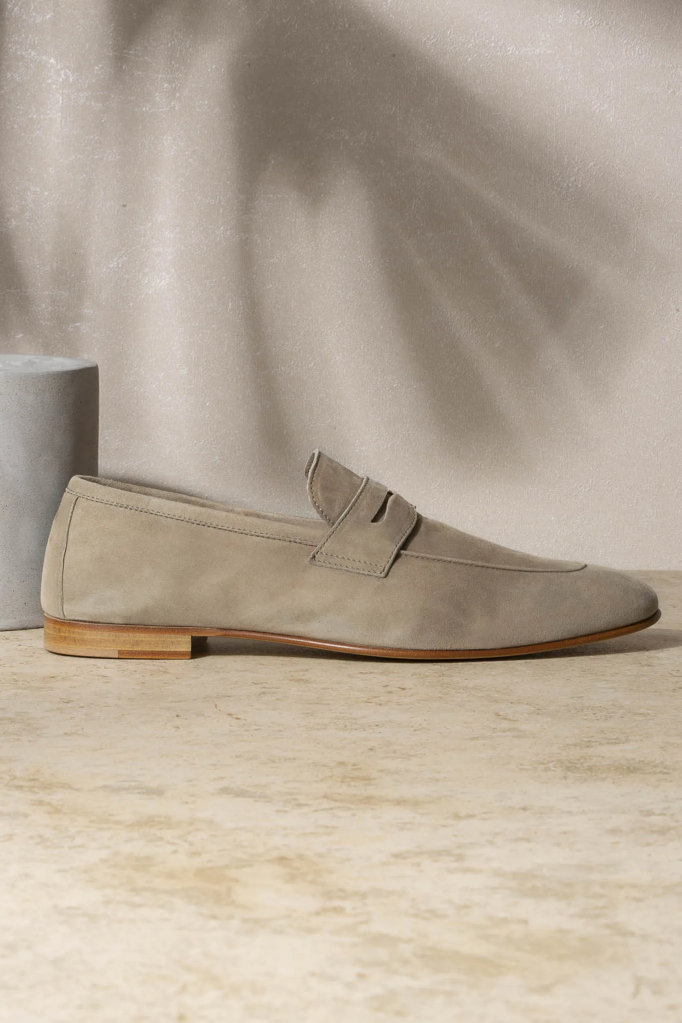 Beige soft penny loafers - Made In Italy