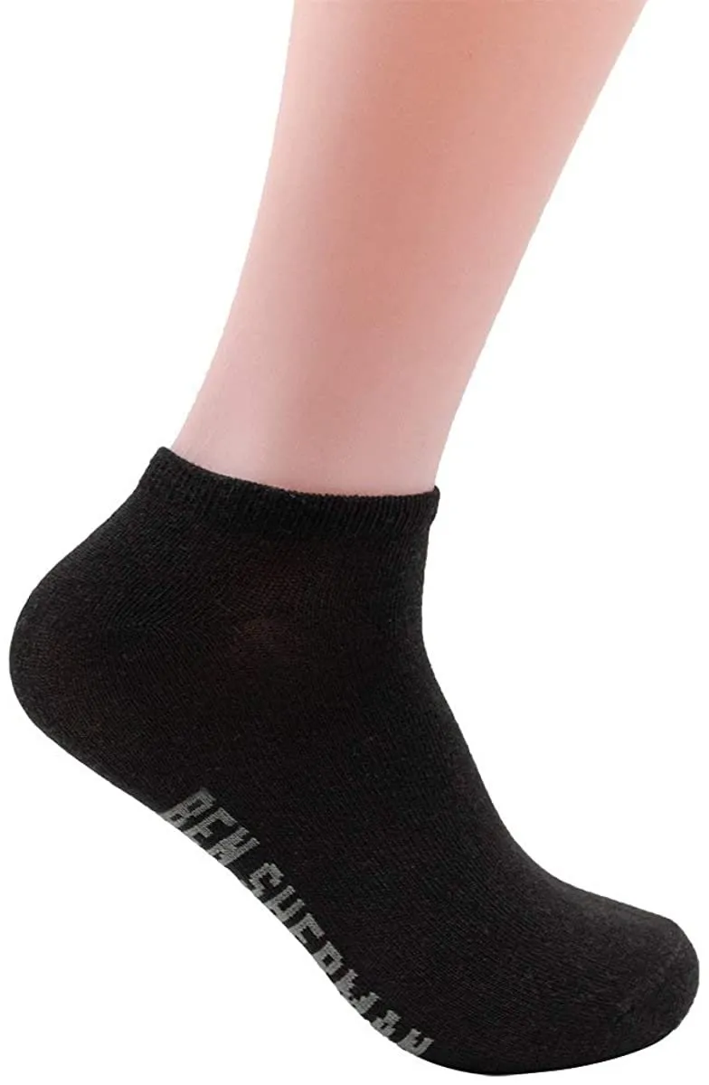 Ben Sherman Menâ€™s 10-Pack Low Cut Solid Socks - Logo Bottom Print, Ribbed Trim