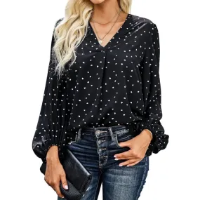 Black Balloon Sleeve Blouse