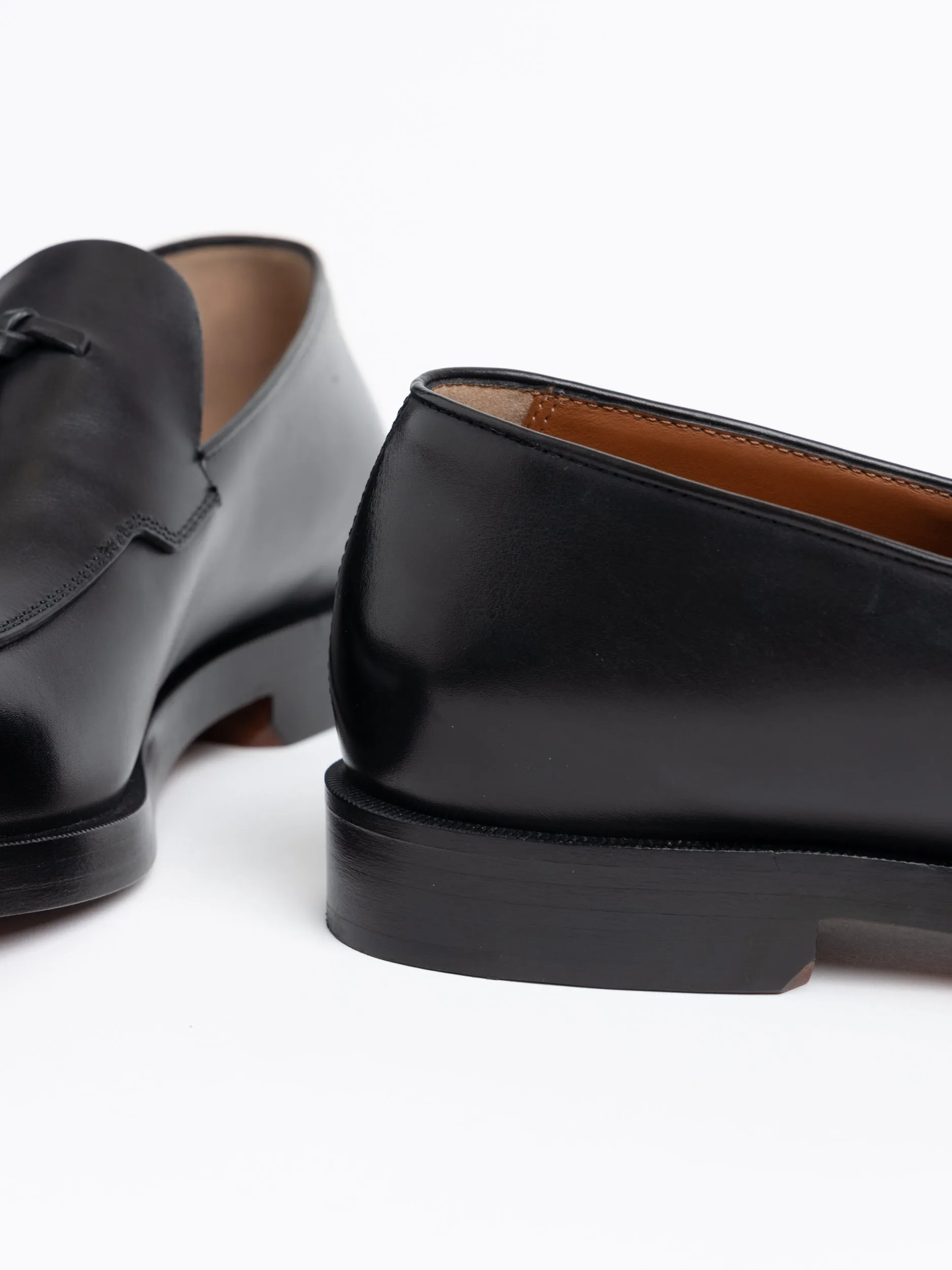 Black Leather Torino Loafers