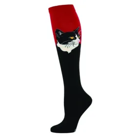 Cat Portrait Socks Women's Knee High Sock