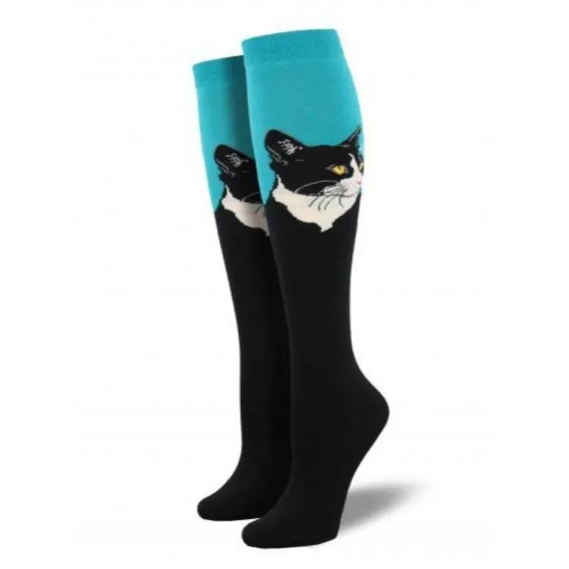 Cat Portrait Socks Women's Knee High Sock