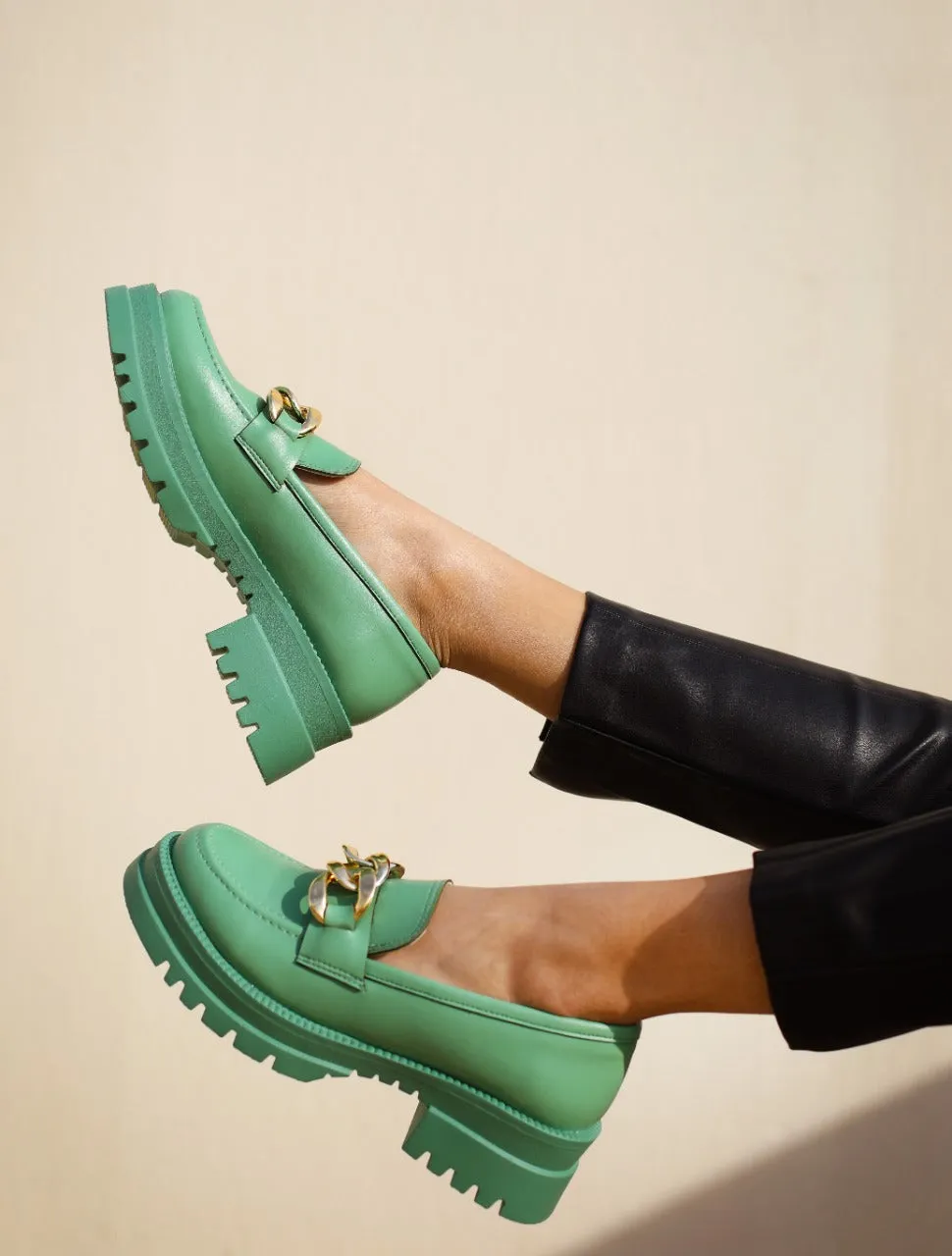 Chunky Loafers In Pistachio