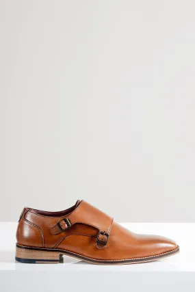 HARRIS - Tan Leather Double Strap Monk Shoe