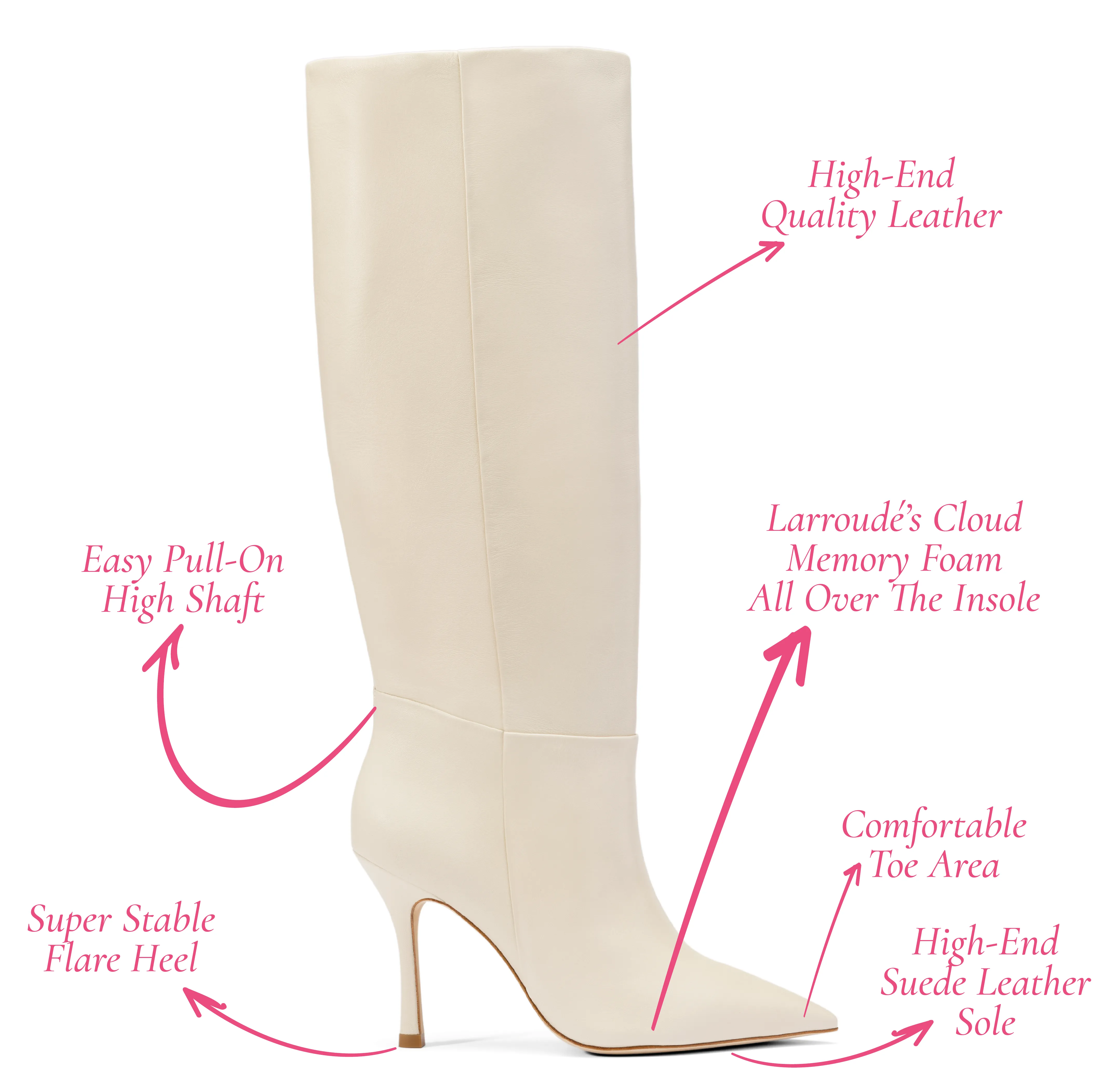 Kate Boot In Ivory Leather