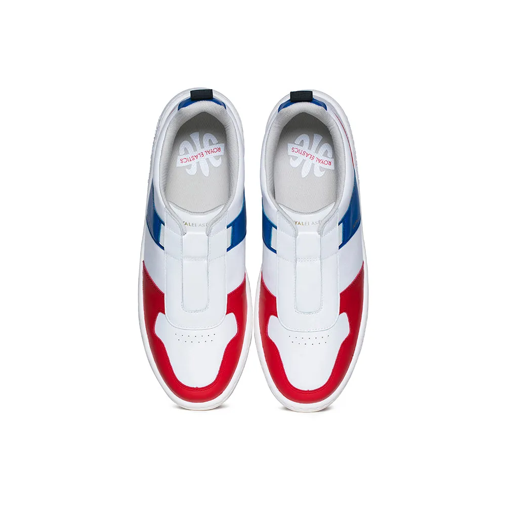 Men's Rider White Red Blue Leather Sneakers 06794-015