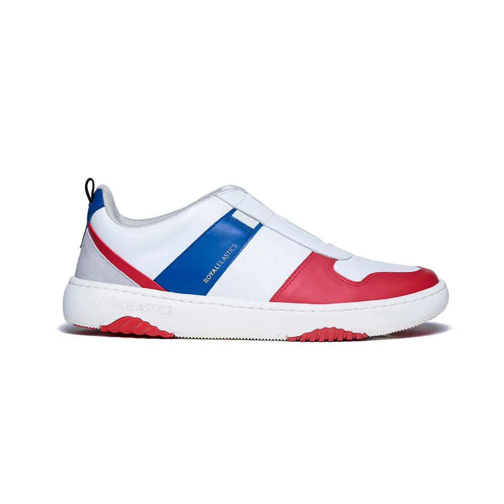 Men's Rider White Red Blue Leather Sneakers 06794-015