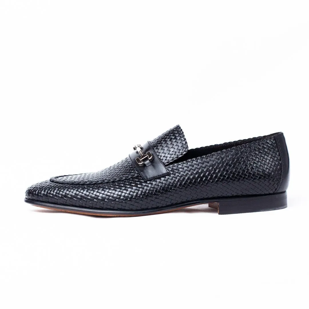 MORESCHI - Cuba Woven kangaroo leather Loafer - Black