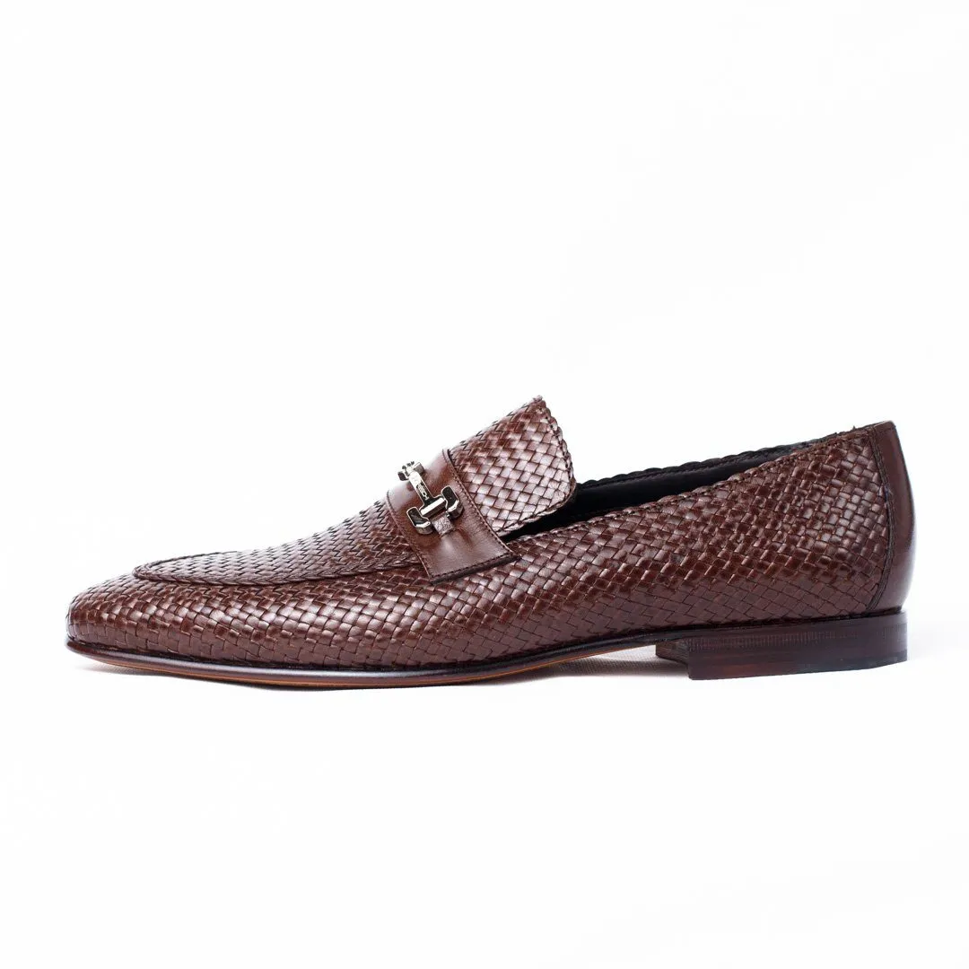 MORESCHI - Cuba Woven kangaroo leather loafers - Brown