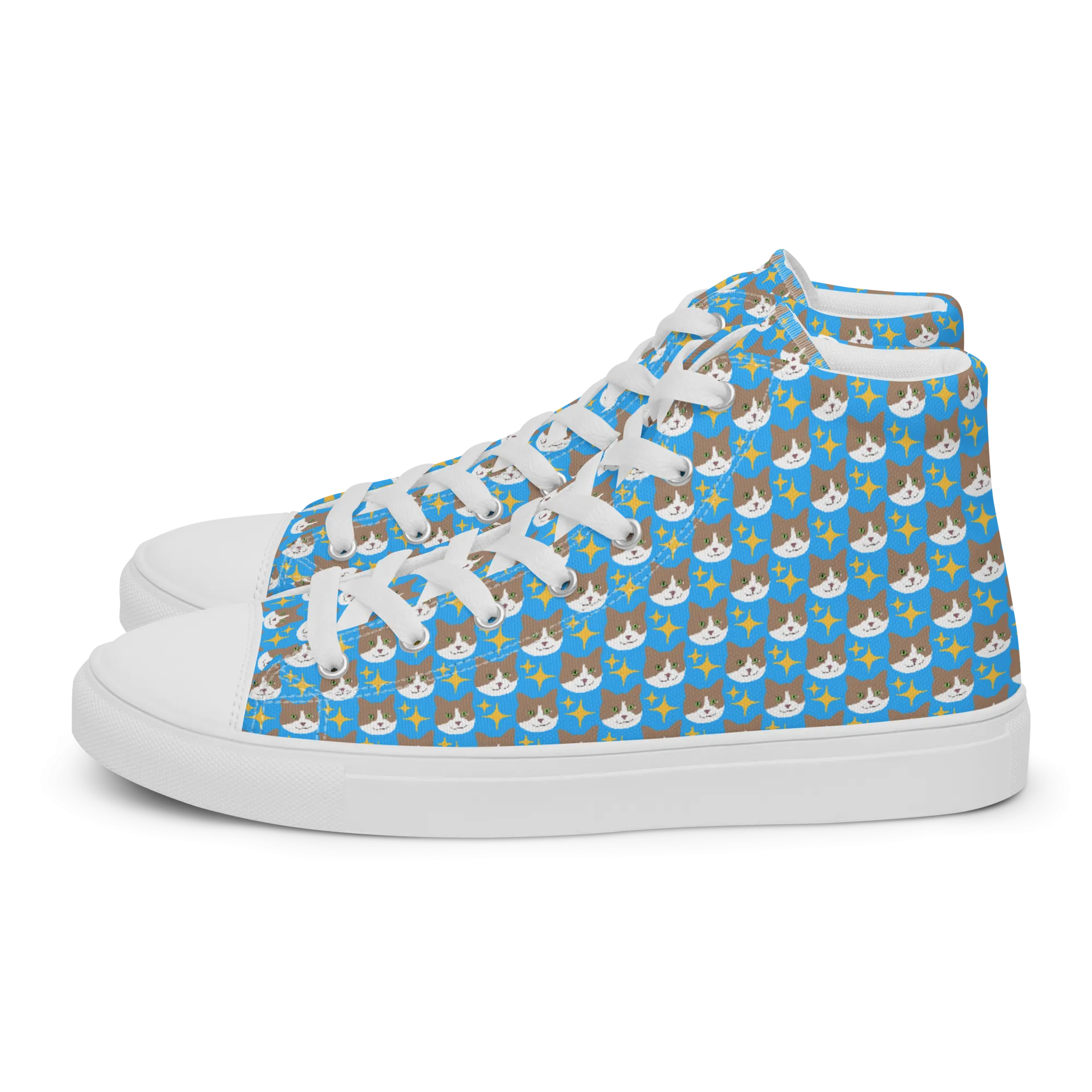 Mr. Peaches the Cat High Top Canvas Shoes (Women's)