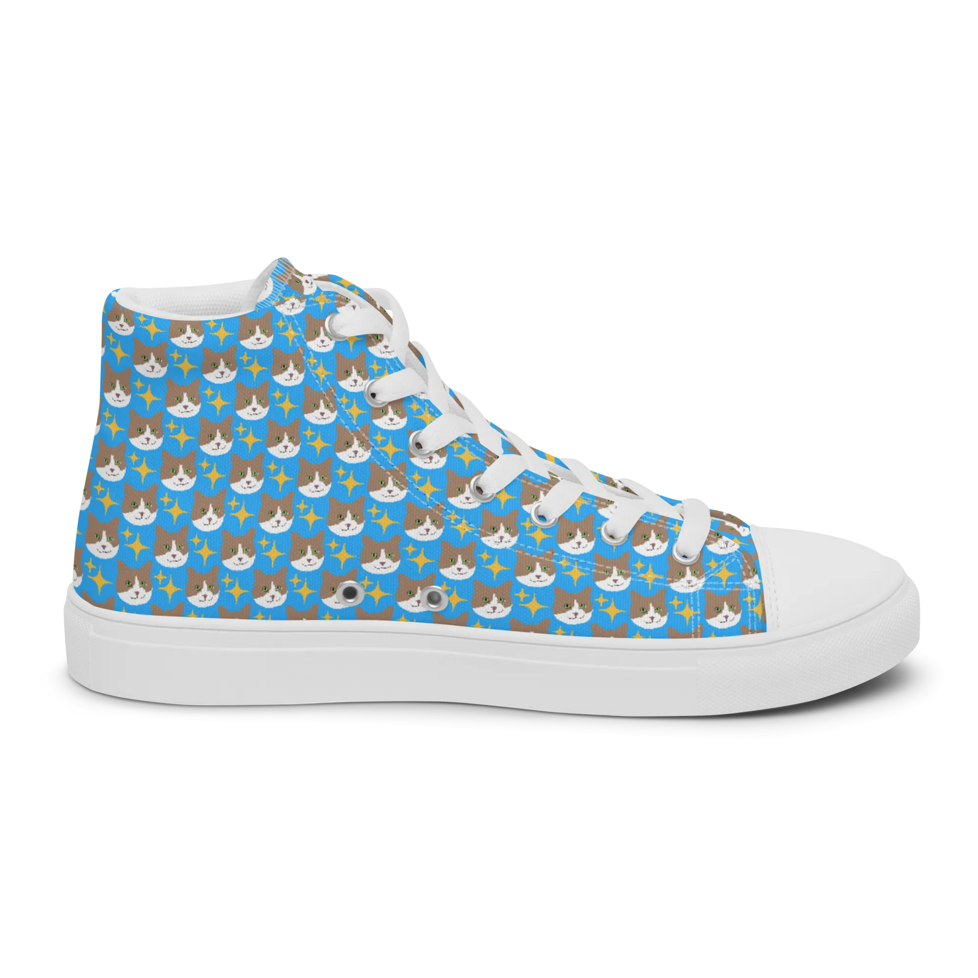 Mr. Peaches the Cat High Top Canvas Shoes (Women's)