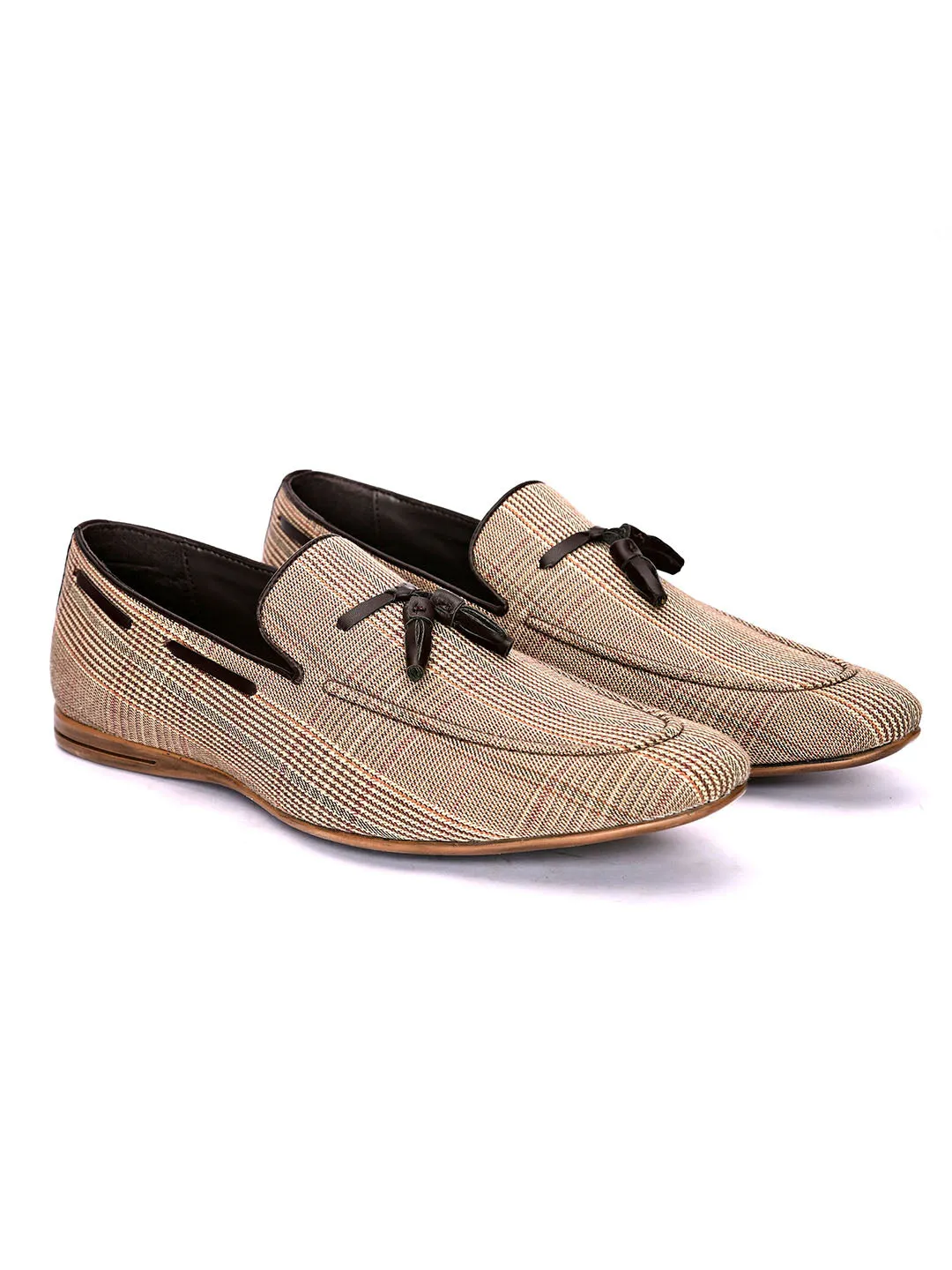 Plaid Tassel Loafers