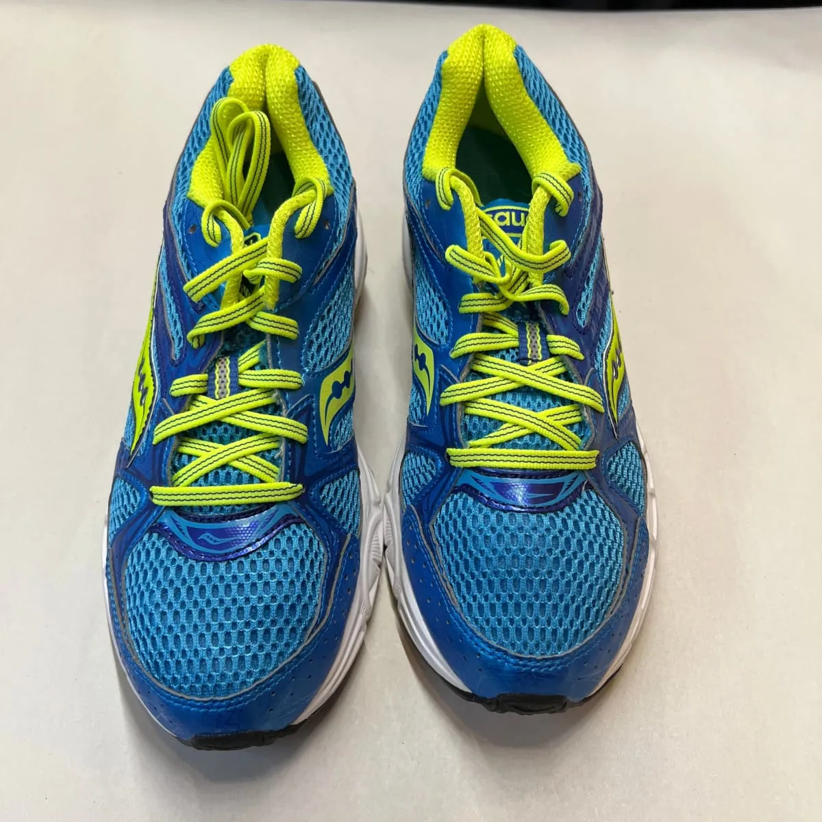 SAUCONY Women's Grid Cohesion 6 -Blue/Citron- Running Shoe - Size 8.5M Preowned