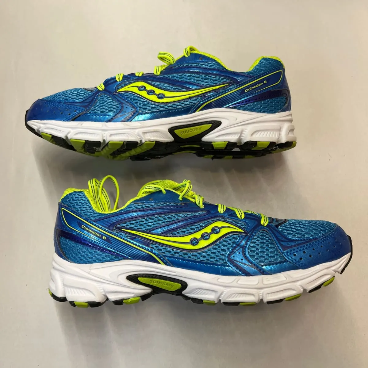 SAUCONY Women's Grid Cohesion 6 -Blue/Citron- Running Shoe - Size 8.5M Preowned