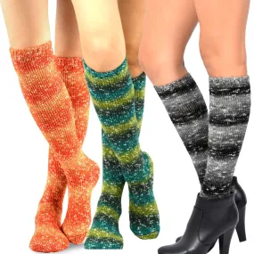 TeeHee Socks Women's Casual Acrylic Knee High Stripe 3-Pack (10840)