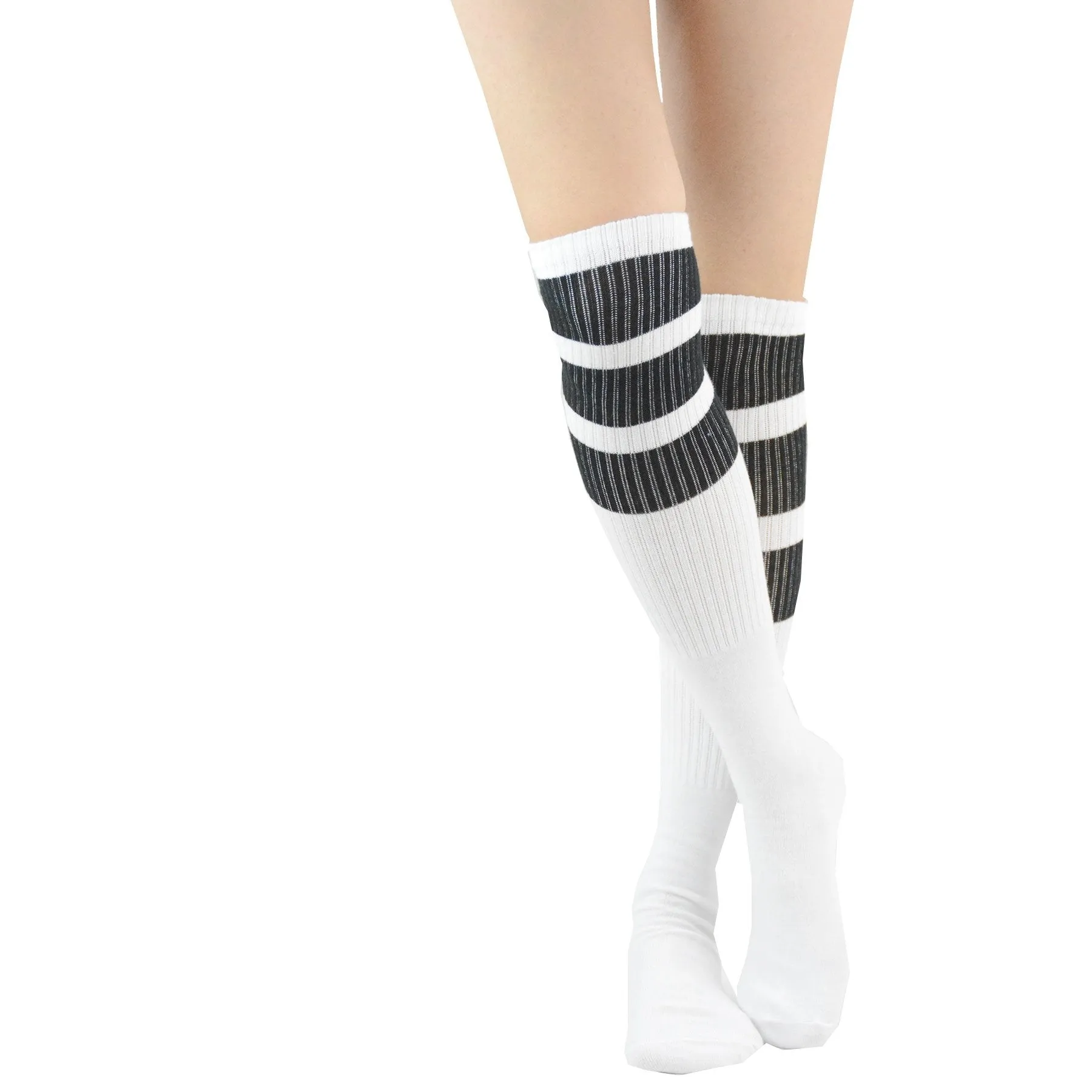 TeeHee Socks Women's Casual Cotton Knee High Original Stripes 2-Pack (11324)