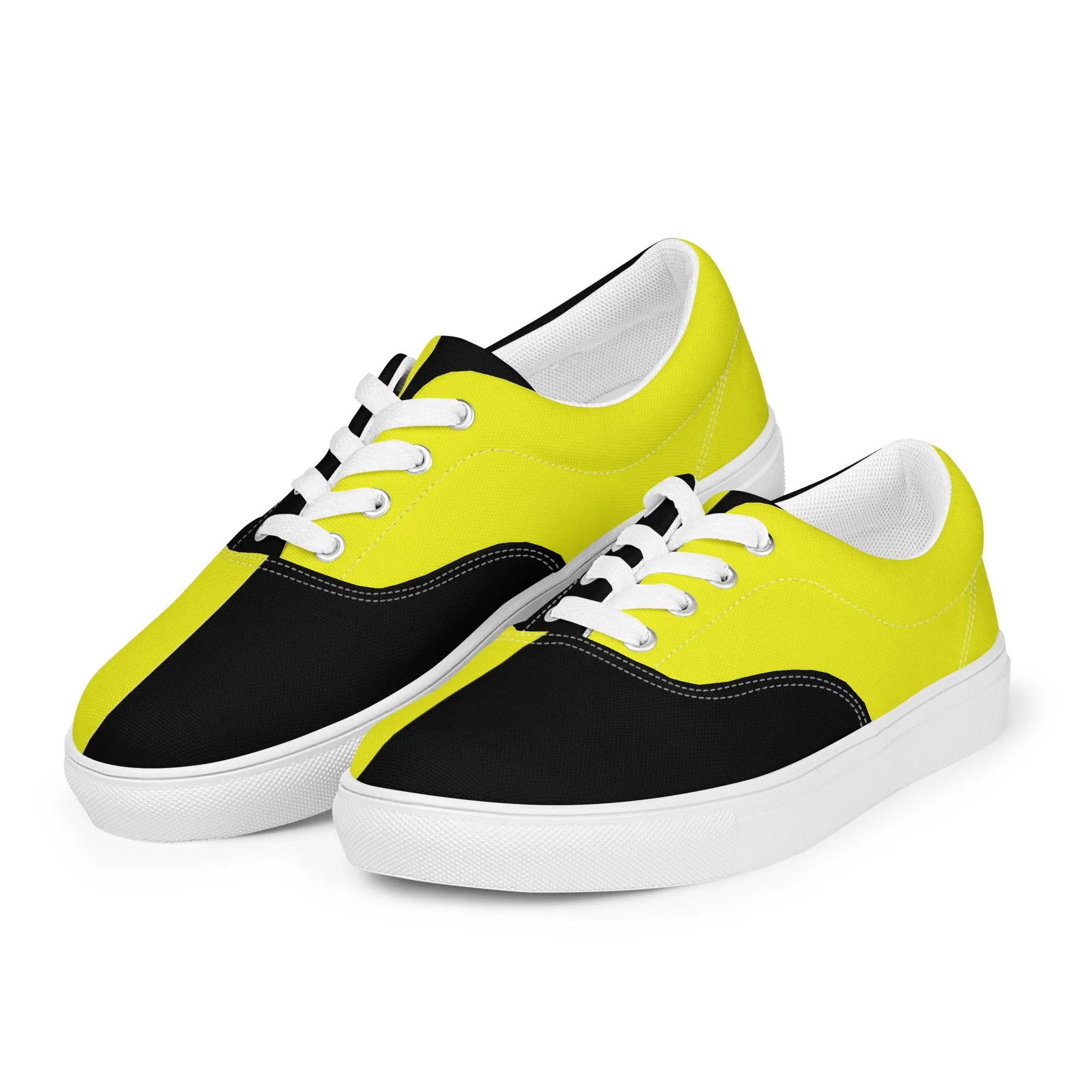 Women’s lace-up canvas shoes Neon Yellow